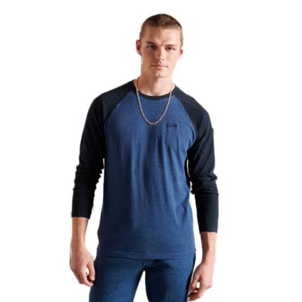 Camiseta De Manga Comprida Vintage Baseball M Bright Blue Marl / Eclipse Navy