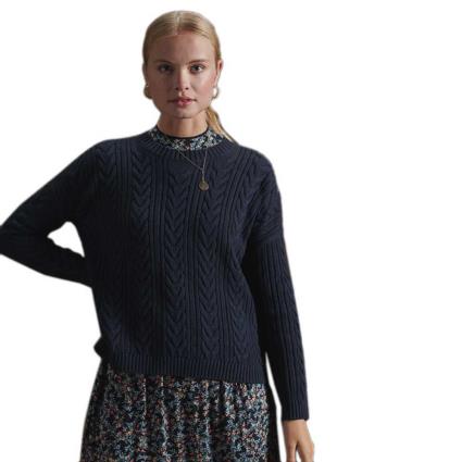Agasalho Dropped Shoulder Cable Crew XS Eclipse Navy