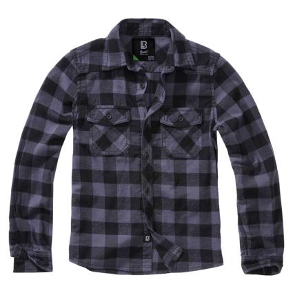 Camisa Manga Comprida Check 134-140 cm Black / Grey