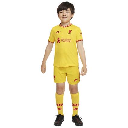 Conjunto Liverpool Fc Tercera Equipación Little Kit 21/22 L Chrome Yellow / Rush Red