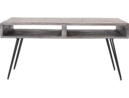 Mesa de Centro  Malmö Madeira Cinzento, Preto (100 x 50 x 49 cm)