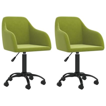 Cadeiras de Jantar Giratorias 2 pcs Veludo Verde-claro