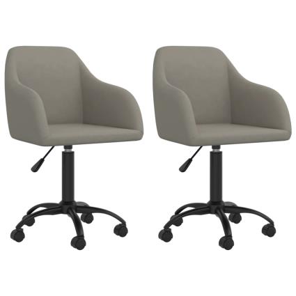 Cadeiras de Jantar Giratórias 2 pcs Veludo Cinzento-claro