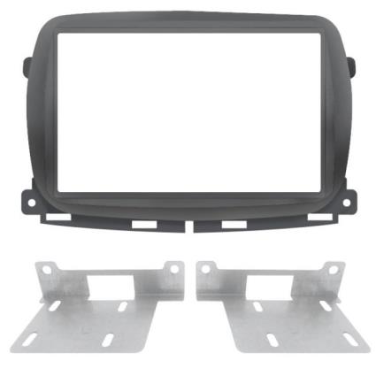 Moldura Autorrádio  2 Din Preto Fiat 500 16-