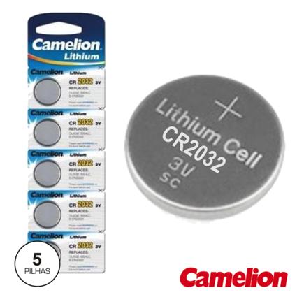 Pilha Lithium Botão Cr2032 3v 220ma 5x Blister 