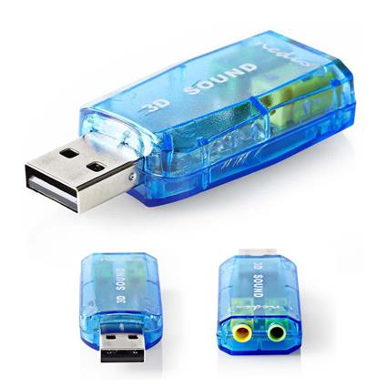 Adaptador Placa Som USB 5.1 C/ 2 Fichas Jack 