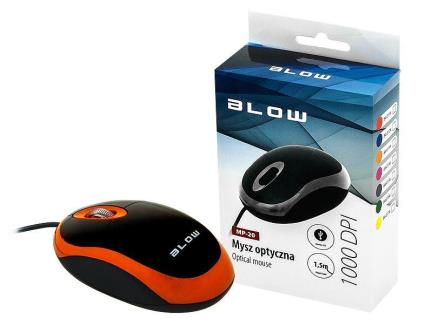 Rato Óptico Usb Laranja  Mp-20 1000 Dpi