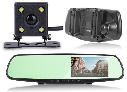 Espelho Retrovisor c/ Dupla Camara BLACKBOX DVR F600 - 