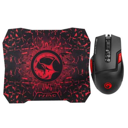 Pack  Rat?n+alfombrilla Gaming M355+G1 BK Negro