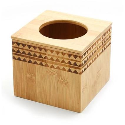 Caixa para lenços DKD Home Decor Bambu (12.4 x 12.4 x 11 cm)