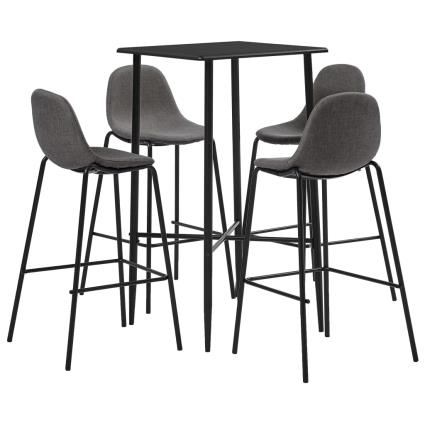 Conjunto de Bar Tecido Cinzento-acastanhado 5 Peças