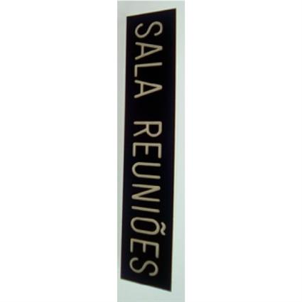 Placa Em Pvc 200x40mm Preto/branco Sala Reuniões
