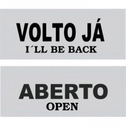 Placa Em Pvc 180x70x3mm Aberto Verso Volto já