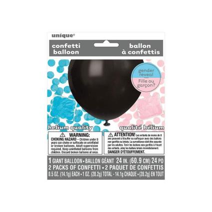 Balão Preto Confetis 2 Cores baby shower