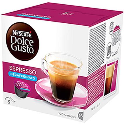 DolceGusto Cápsulas de café Dolce Gusto Espresso Decaffeinato, café expresso, levemente torrado, 16 doses, 112 g