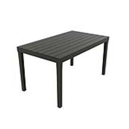 MESA RECTANGULAR COR PRETO 138X78X72CM IPAE PROGARDEN