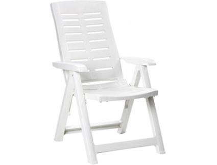 CADEIRA DE RESINA DOBRAVEL MULTIPOSIÇÕES COR BRANCO 60X61X109CM 6,2KG SOMENTE PARA USO DOMESTICO IPAE PROGARDEN