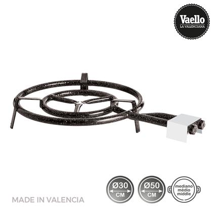 FOGAREIRO DE GAS BUTANO/PROPANO Ø50CM 2 BICOS PARA PAELHAS. 