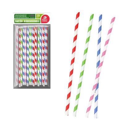 SACO 25UN PALHINHAS FRANJA CORES SORTIDOS PAPELÃO 