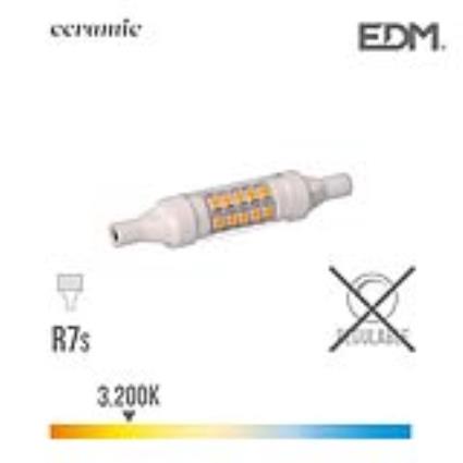 LAMPADA  LINEAL LED 78 mm R7s 5.5W 600 Lm 3200K LUZ QUENTE BASE CERAMICA 