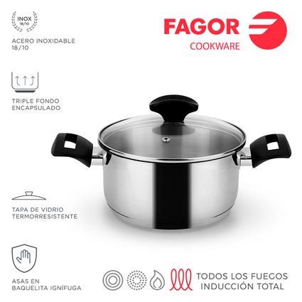 CAÇAROLA ALAIA + TAMPA Ø20CM INOX 18/10 