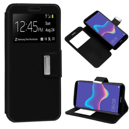 Funda  Flip Cover para Huawei Y9 (2018) Liso Negro