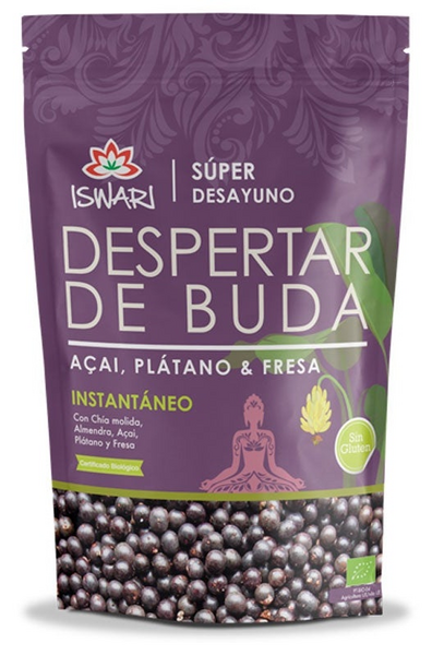 Iswari Súper Pequeno-Almoço despertar de Buda Acaí, Banana  Morango 360gr