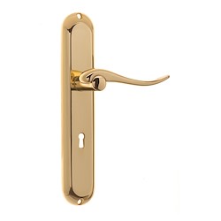 Puxador de porta placa  LATÃO POLIDO