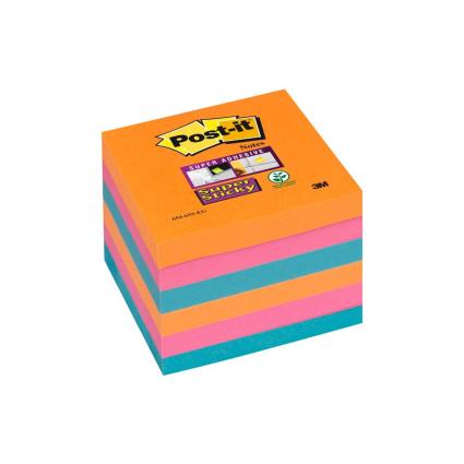 Bloco Super Sticky 76 x 76 mm, Cores da Coleção Banguequoque, Pack 6, 90 folhas