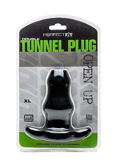 PLUGUE DE TÚNEL DUPLO DE AJUSTE PERFEITO XL LARGE - PRETO