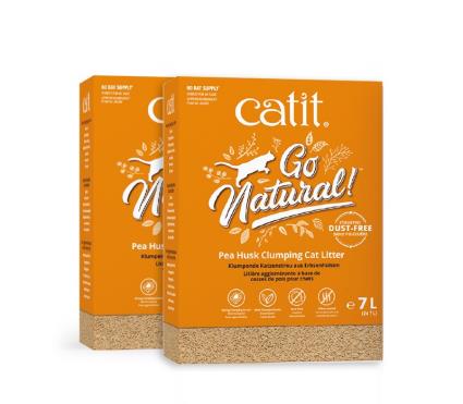 Areia GO NATURAL! CASCA DE ERVILHA  2 x 7L Baunilha