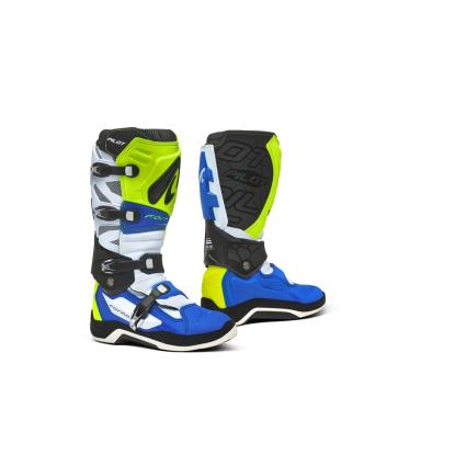 Botas Motocicleta  Pilot EU 45 jaune fluo/blanc/bleu