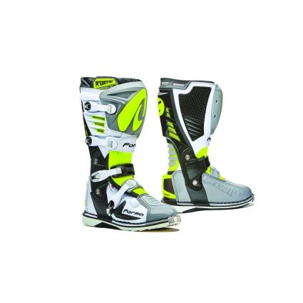 Botas Motocicleta  Pilot EU 46 gris/blanc/jaune fluo