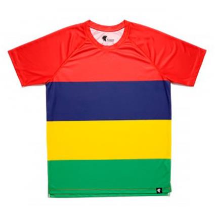 Camiseta De Manga Curta Les Quatre Bands M Red / Navy / Yellow / Green