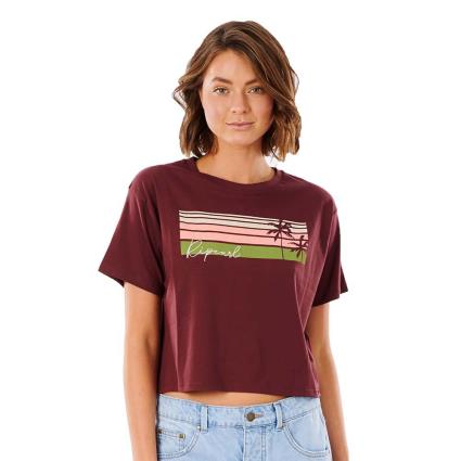 Camiseta De Manga Curta Tallows Crop S Maroon
