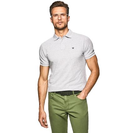 Polo Manga Curta Slim Fit L Light Grey Marl