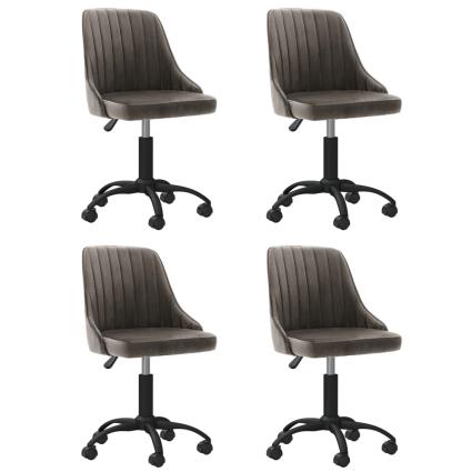 Cadeiras de Jantar Giratórias 4 pcs Veludo Cinzento-escuro