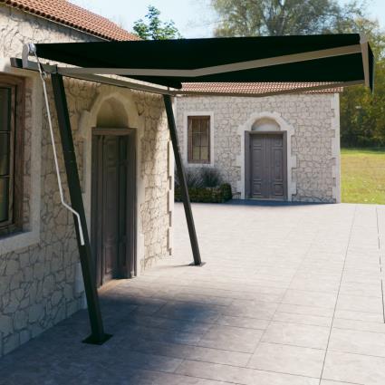 Toldo Retrátil Manual com Postes 4x3 M Antracite