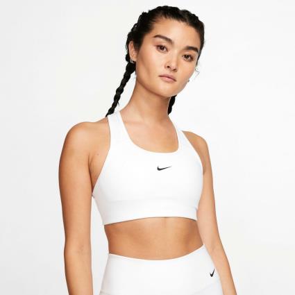Top  Swoosh - Branco - Suporte Médio Mulher