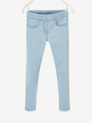 Treggings em ganga 'waterless', para menina azul claro desbotado
