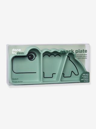 Prato  Stick&Stay, Crocodilo em silicone verde medio liso com motivo