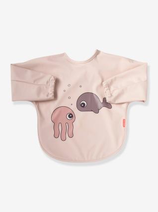 Babete de mangas compridas  Sea Friends, Oeko-Tex® rosa claro liso com motivo
