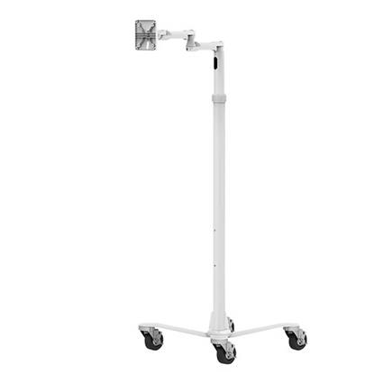 Extended VESA Articulating Tablet Arm Rolling Cart - Carrinho - para visor LCD - médico - branco - tamanho de tela: até 15