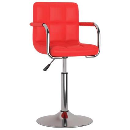 Cadeira de jantar couro artificial vermelho
