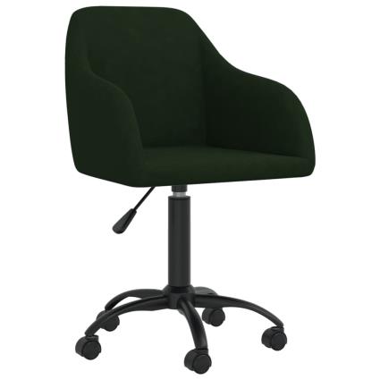 Cadeira de jantar giratória veludo verde-escuro