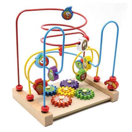 Jogo psicomotor infantil de frutas de madeira