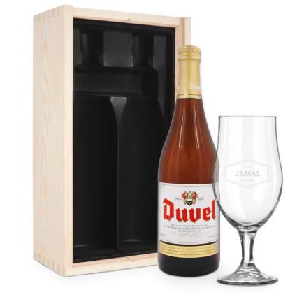 Conjunto de oferta de cerveja com vidro gravado - Duvel Moortgat