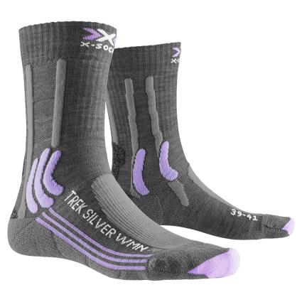 Meias Trek Silver EU 35-36 Grey Melange / Bright Lavender