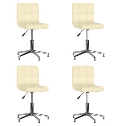 Cadeiras de jantar giratórias 4 pcs couro artificial cor creme