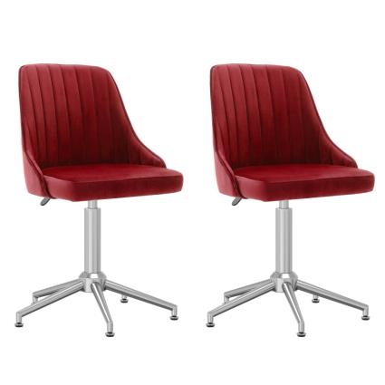 Cadeiras de jantar giratorias 2 pcs veludo vermelho tinto